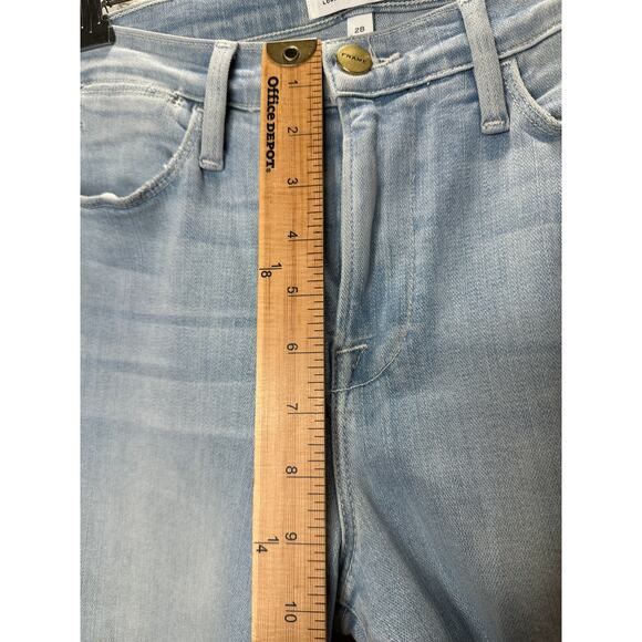 Frame Light Blue Wash Distressed Le High Skinny in Rush Jeans 28 - Picture 14 of 16